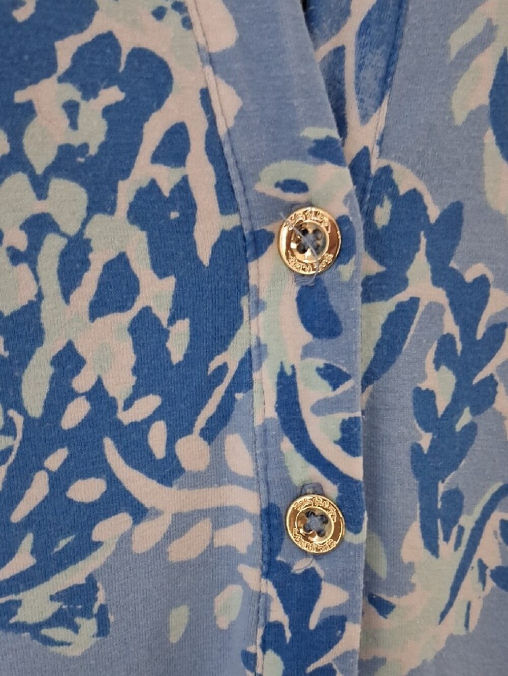 Lilly Pulitzer Light Blue and White Short Sleeve Shirt Dress - Picture 4 of 8